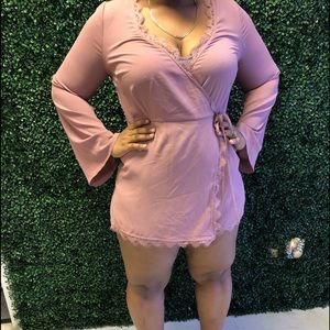 Blush pink/mauve , Short romper set.